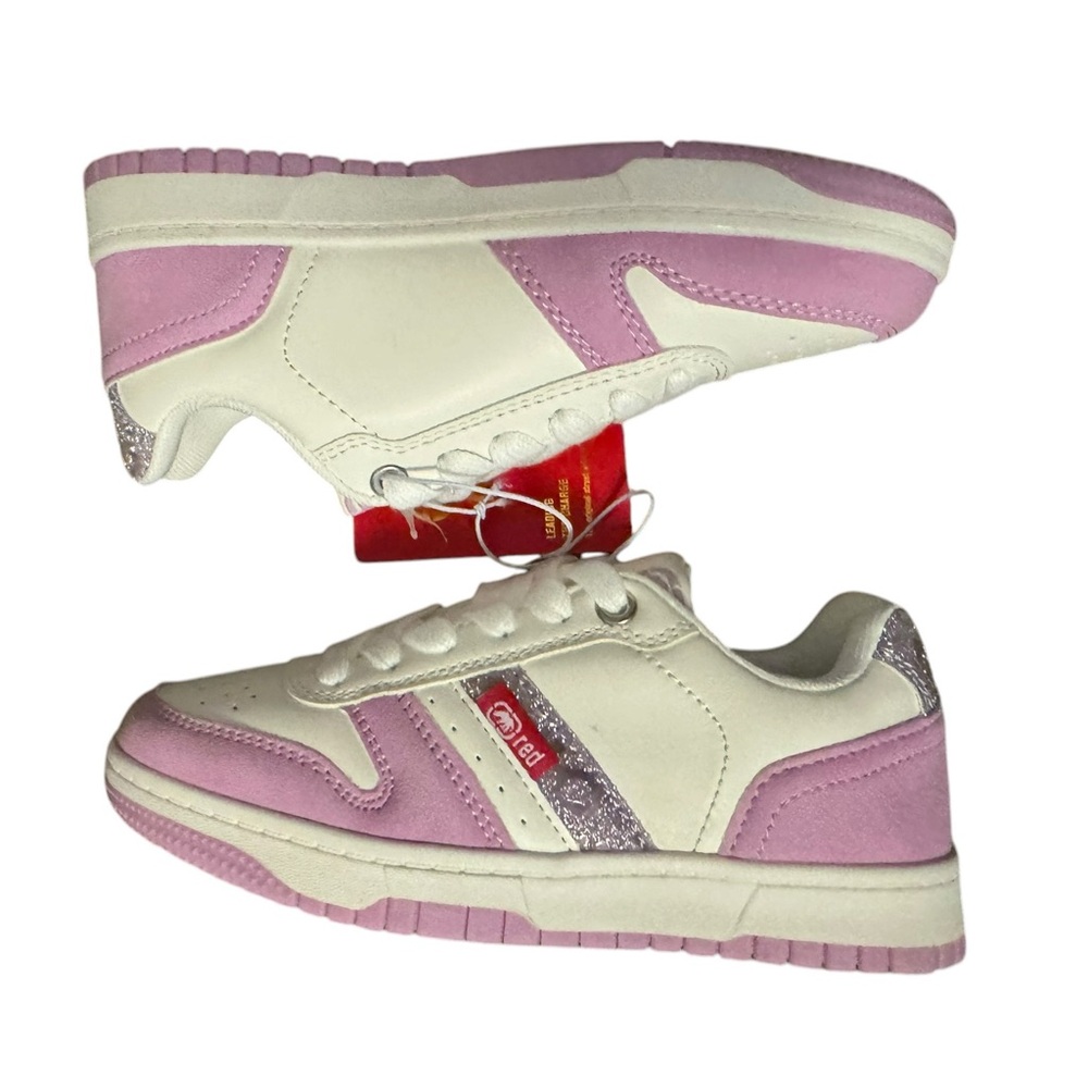 Kids Purple and White Low-Top Sneakers